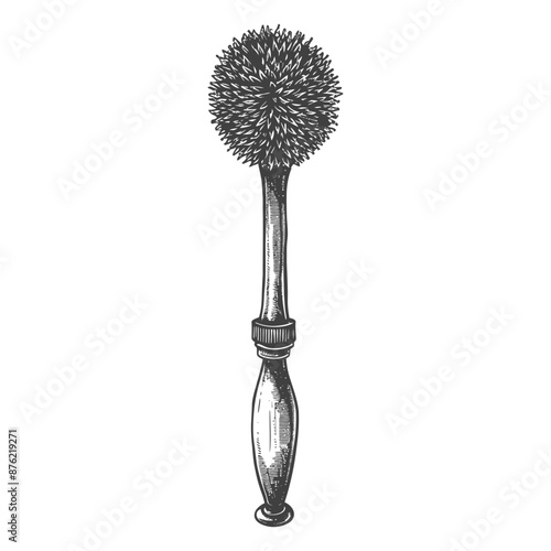 Ornate vintage style toilet brush with round spiky bristles