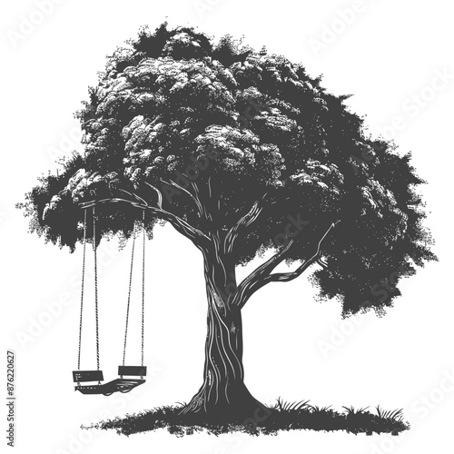 Lonely Tree with Two Swings