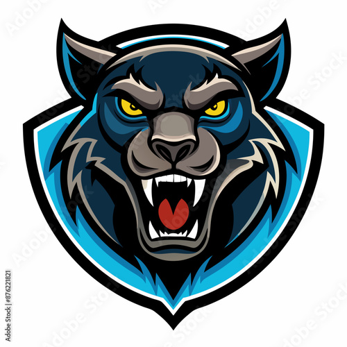 Aggressive Black Panther Logo – Minimalist and Dynamic Panther Icon for Professional Branding, Wildlife Conservation, Sports Teams, and Premium Fashion Labels with Bold and Powerful Design