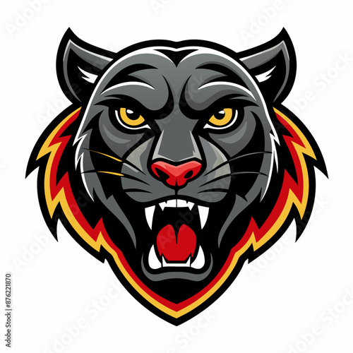 Aggressive Black Panther Logo – Minimalist and Dynamic Panther Icon for Professional Branding, Wildlife Conservation, Sports Teams, and Premium Fashion Labels with Bold and Powerful Design