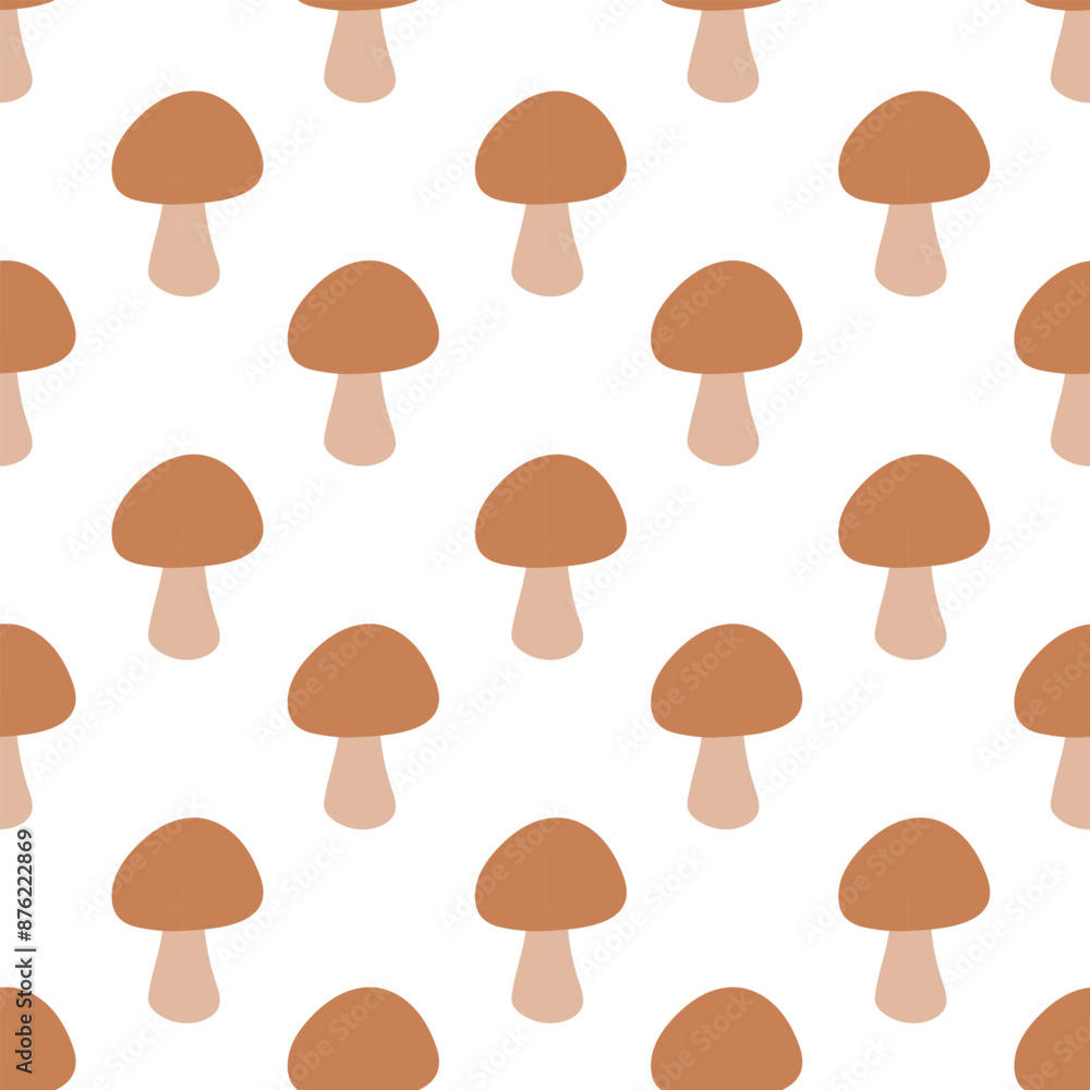 Seamless pattern with brown mushrooms. Vector flat background. Seamless pattern with brown mushrooms. Vector flat background.