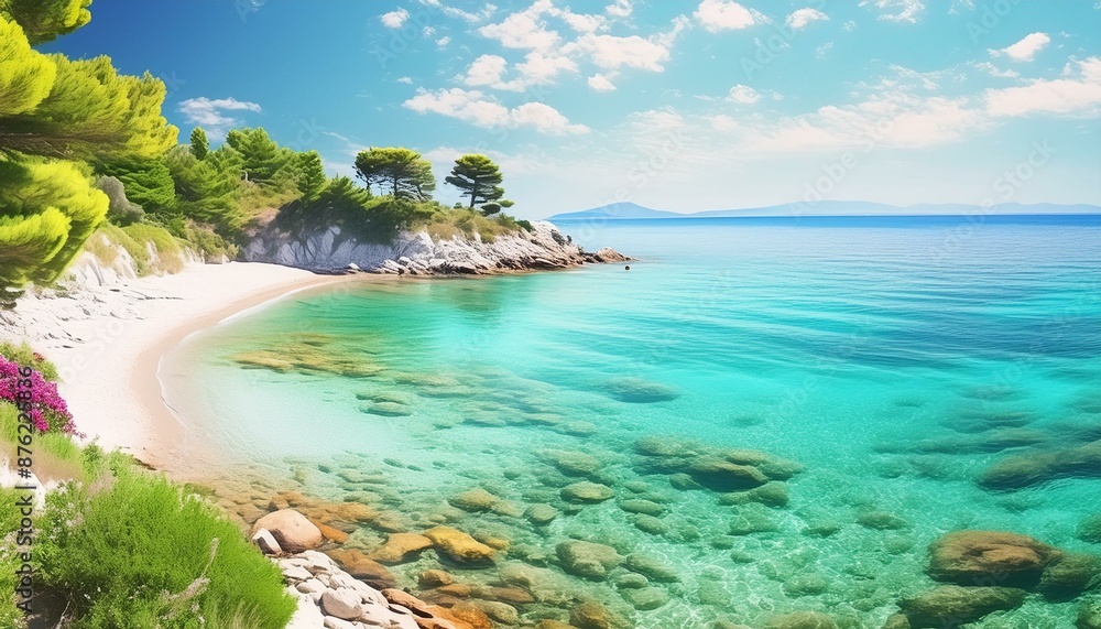 Naklejka premium beach with water
