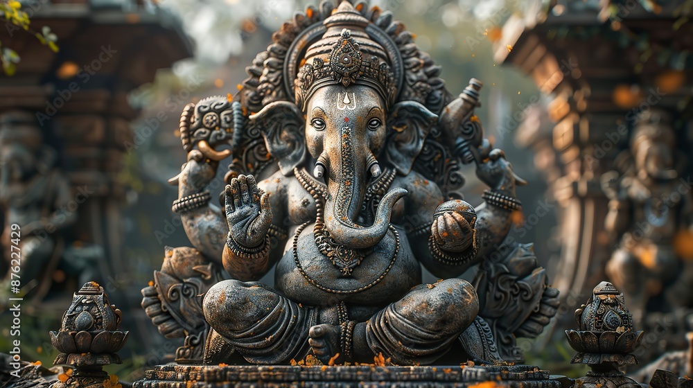 hindu mythology god ganesha.illustration hindu mythology god ganesha.illustration