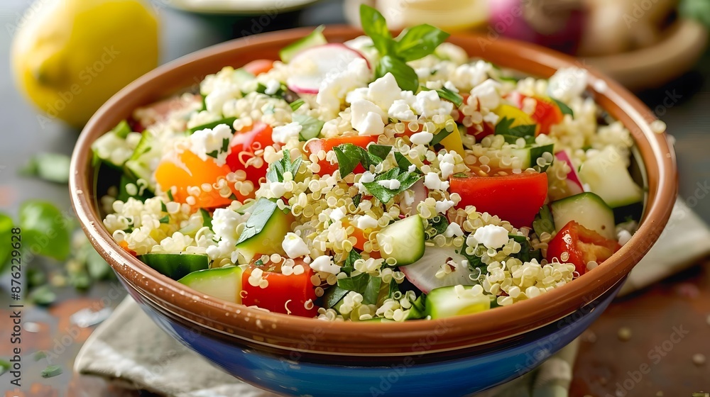 Quinoa Salad with Fresh Vegetables and Feta Cheese Quinoa Salad with Fresh Vegetables and Feta Cheese