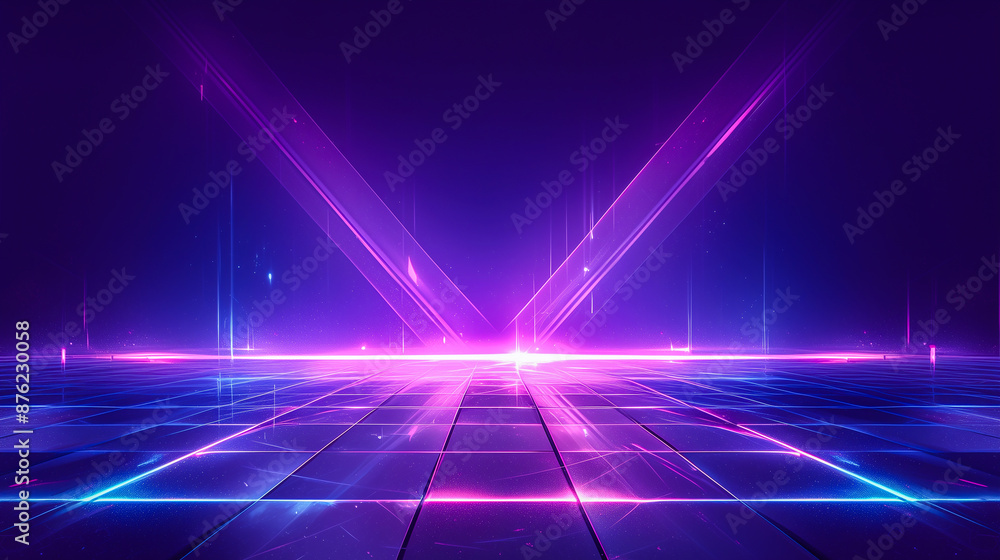 Abstract Neon Laser Light Show with Reflective Floor Abstract Neon Laser Light Show with Reflective Floor