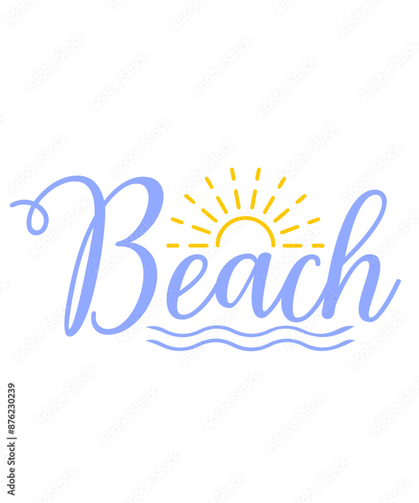Beach typography clip art design on plain white transparent isolated background for card, shirt, hoodie, sweatshirt, apparel, tag, mug, icon, poster or badge Beach typography clip art design on plain white transparent isolated background for card, shirt, hoodie, sweatshirt, apparel, tag, mug, icon, poster or badge