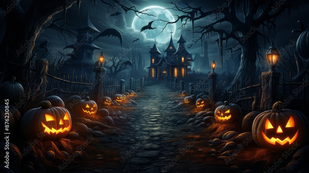 Scary Halloween scenery