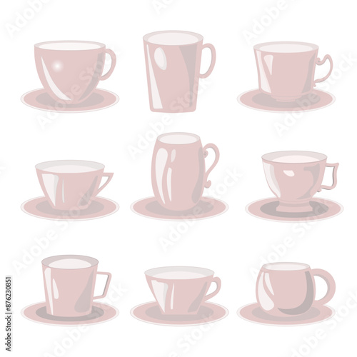 Set of tea or coffee cups 