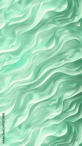 Subtle mint green wavy texture, ideal for creating refreshing and serene backgrounds in digital art projects.