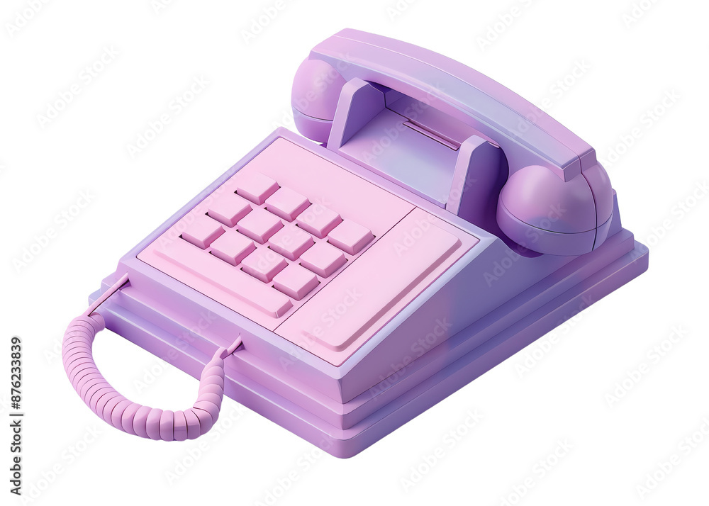 Retro pastel pink telephone isolated on white background. Vintage communication device, stylish decor, nostalgic technology. Retro pastel pink telephone isolated on white background. Vintage communication device, stylish decor, nostalgic technology.