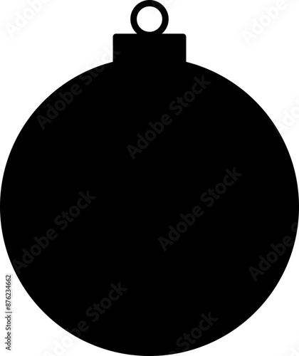 Isolated Christmas ornament ball silhouette vector.