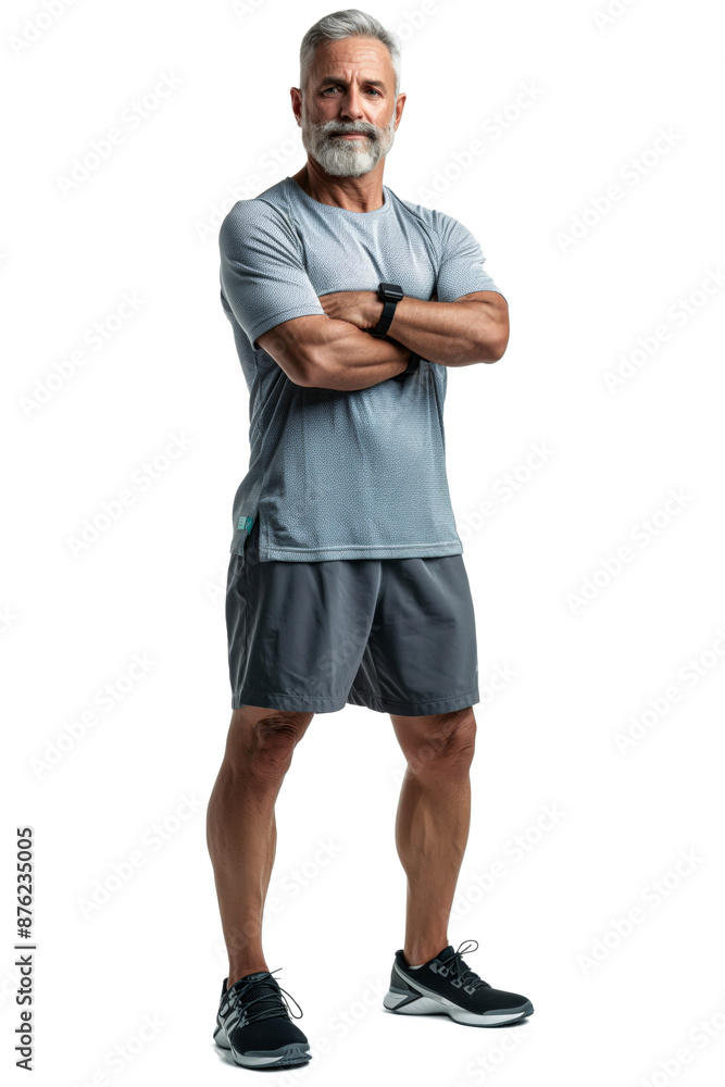 Fototapeta premium Senior Man in Sportswear with Arms Crossed