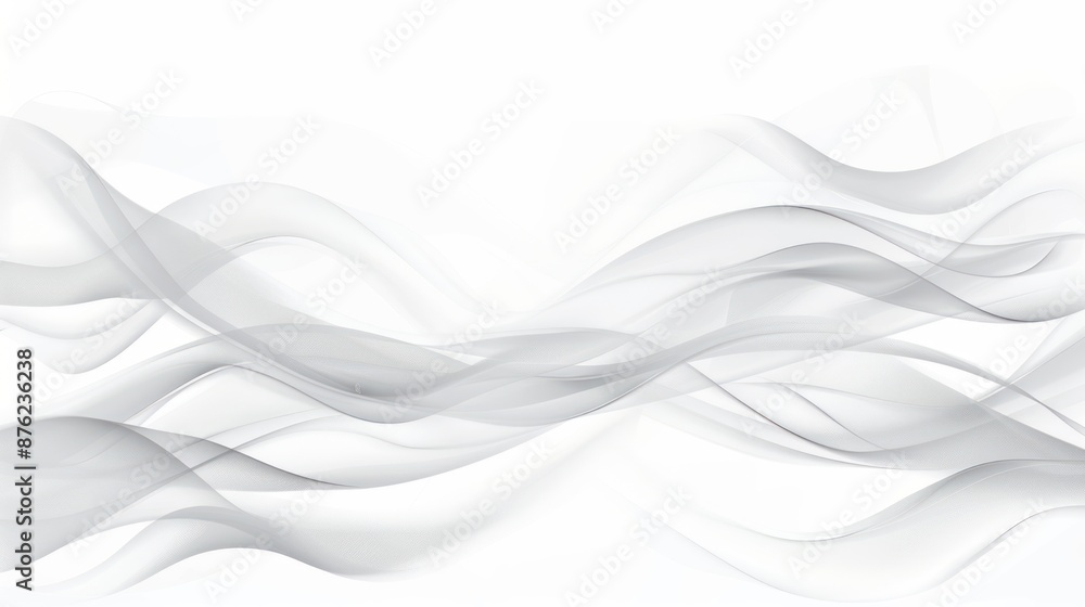 Obraz premium Abstract Gray Waves on White Background