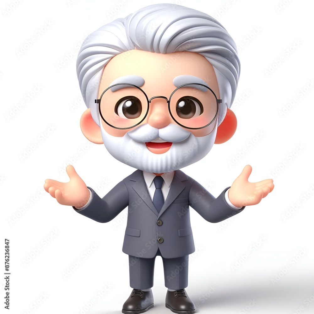 Cartoon characters of elderly men and women wearing suits look dignified. Cartoon characters of elderly men and women wearing suits look dignified.