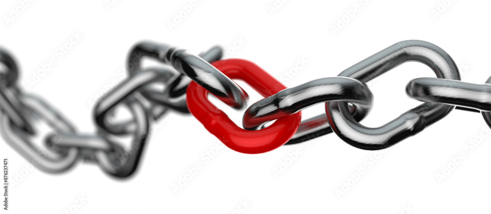 Obraz premium Red Chain Link in a Chain