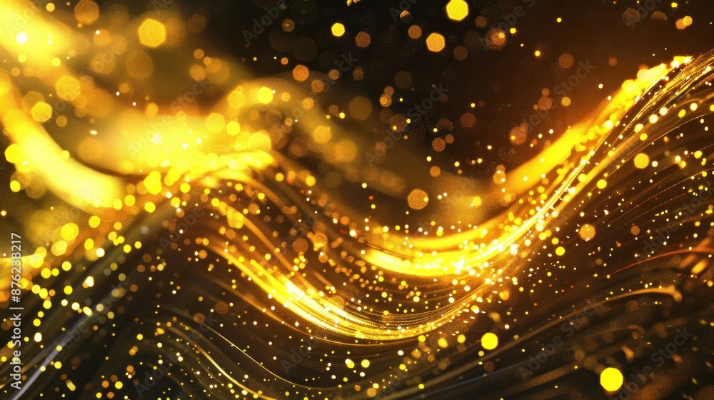 Golden Abstract Background with Sparkling Lights Golden Abstract Background with Sparkling Lights
