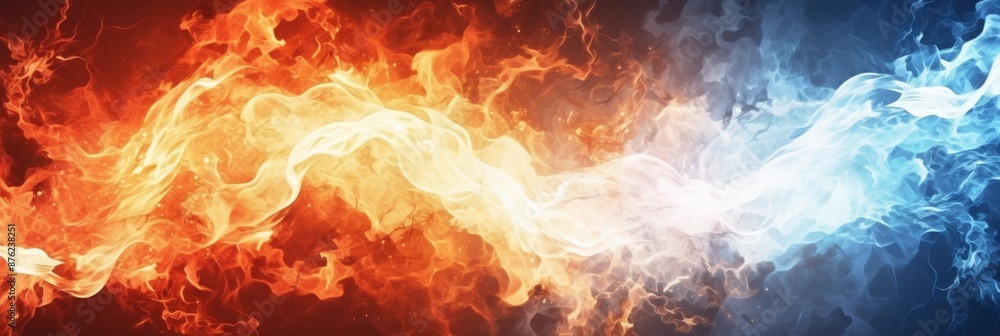 Fototapeta premium Fire and Ice Abstract Background