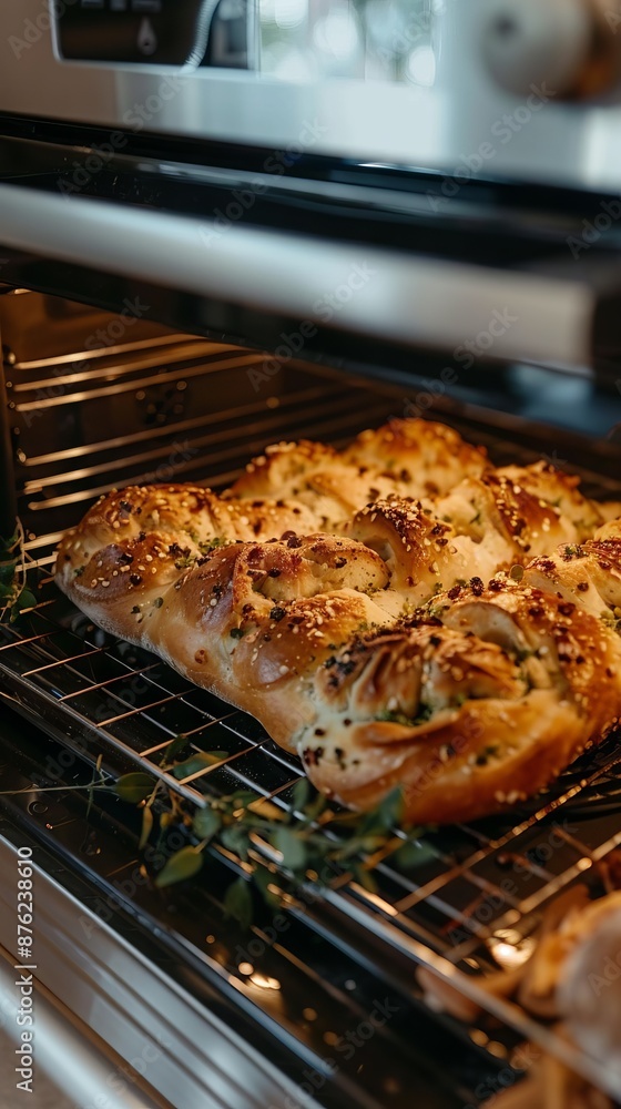 The bread is baked in a convection oven with steam. Baking at home, crispy crust The bread is baked in a convection oven with steam. Baking at home, crispy crust