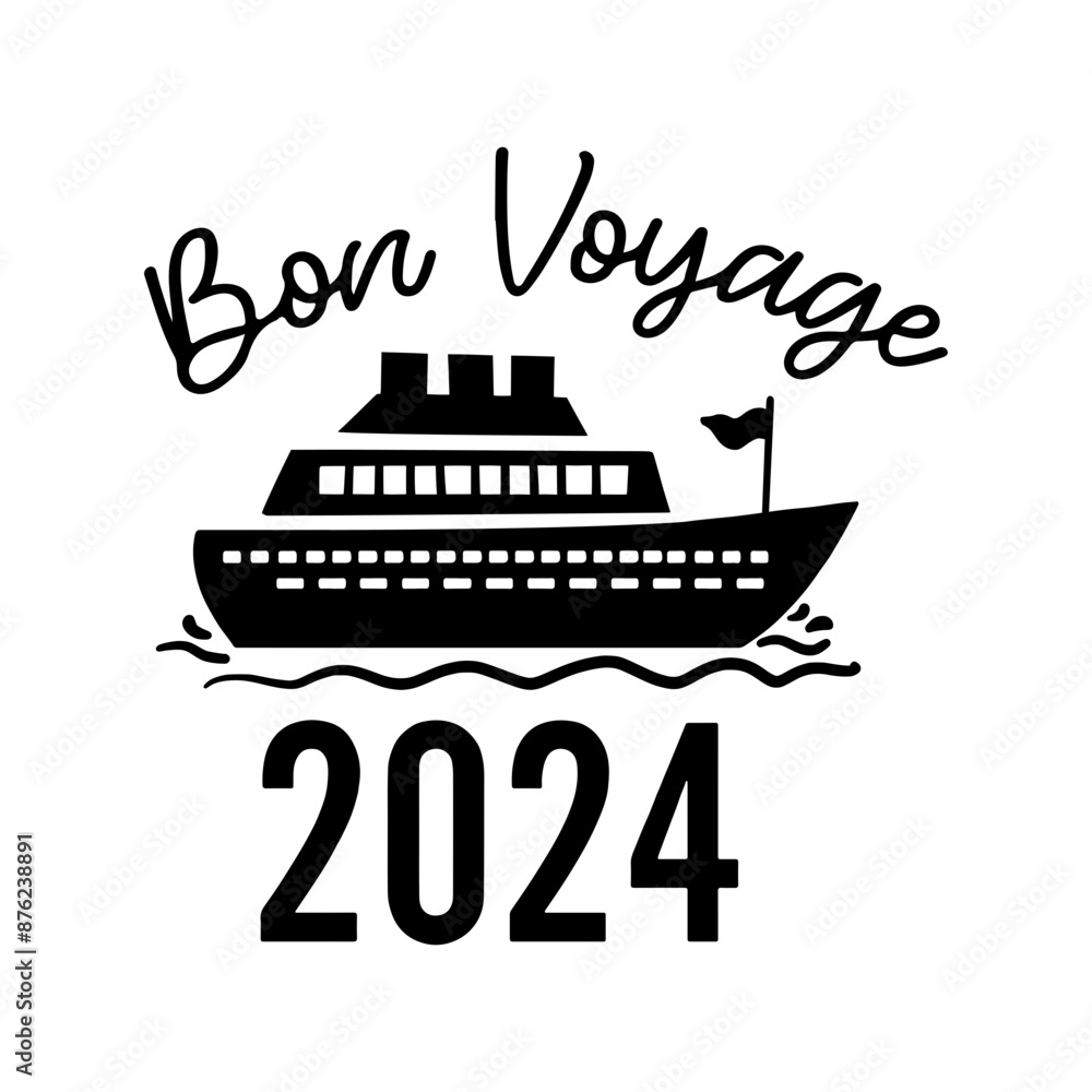 Bon Voyage SVG ,Cutting File Rope Anchor Cruise, Ship Vacation
