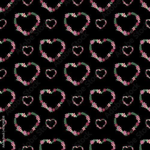 Romantic Valentines Day Seamless Vector Pattern Design