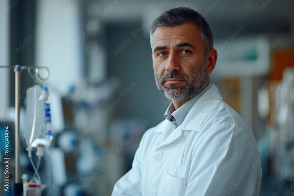 Young man in a warehouse, surrounded by shelves filled with boxes, looking at the camera. Young man in a warehouse, surrounded by shelves filled with boxes, looking at the camera.