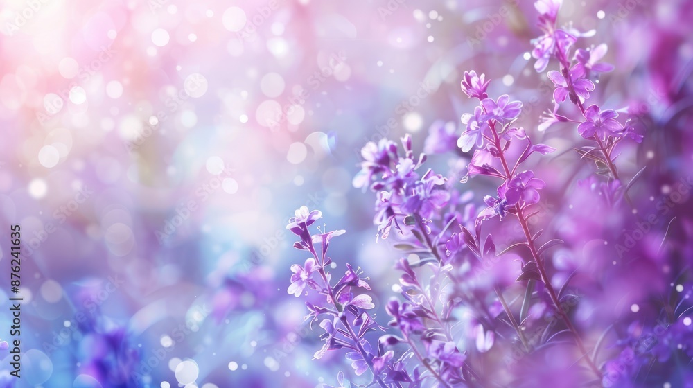 Blooming Purple Flowers with Soft Bokeh Blooming Purple Flowers with Soft Bokeh