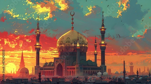 Illustration of Karbala: Muharram Islamic Background photo