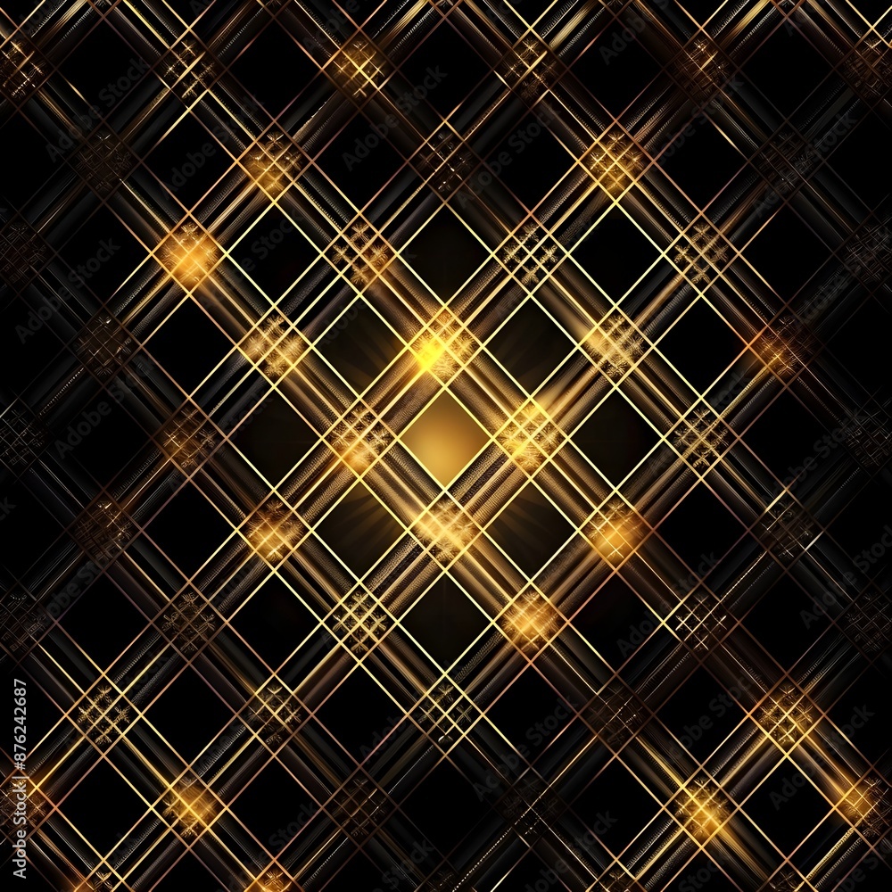 Naklejka premium Mesmerizing Metallic Lattice with Luminous Light Rays Backdrop