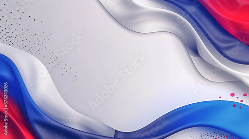 Elegant Flowing Waves of Red, Blue, and White