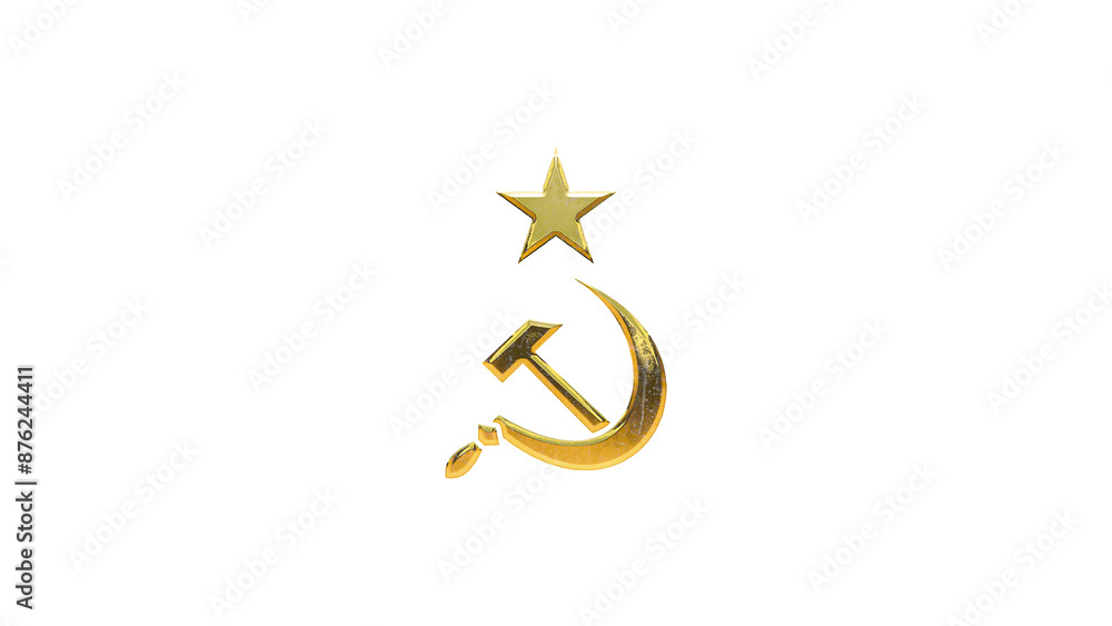 Soviet gold sign on white background cut out isolated Soviet gold sign on white background cut out isolated