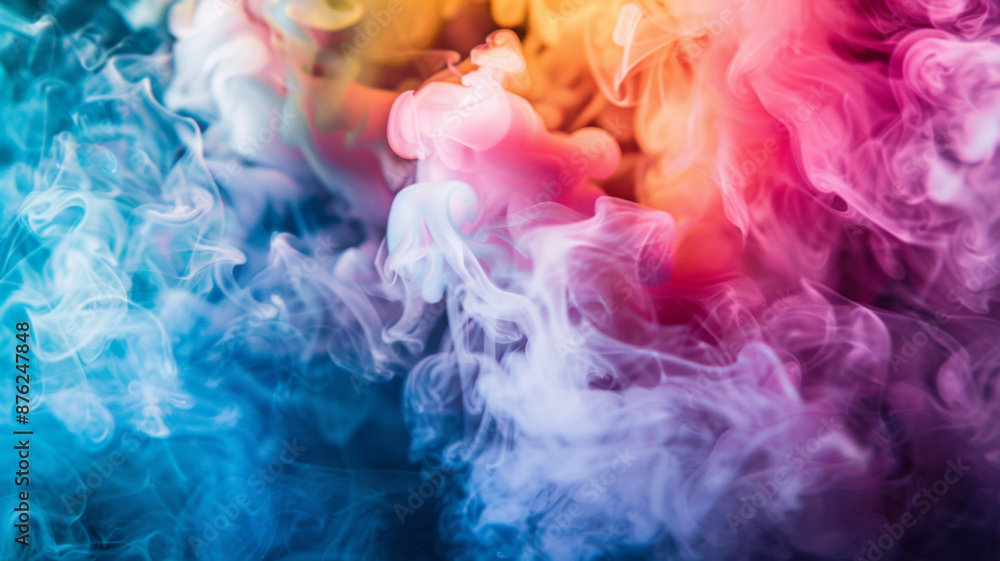 Fototapeta premium Exploring a Vibrant Vape Club Diverse Flavors, Aromatic Clouds, and smoke. Concept Vape Flavors