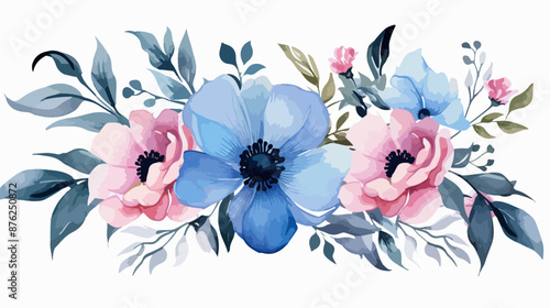 Blue and Pink Flowers
