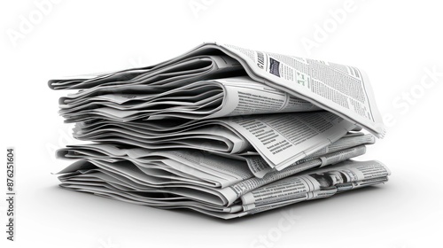 A stack of daily newspapers piled on top of each other, representing news, media, and information dissemination.