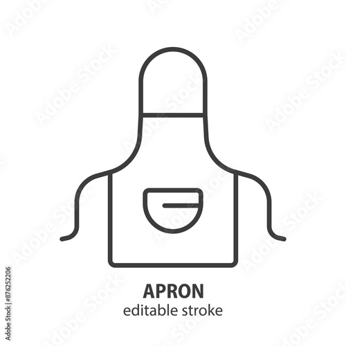 Apron line icon. Cooking vector illustration. Editable stroke.