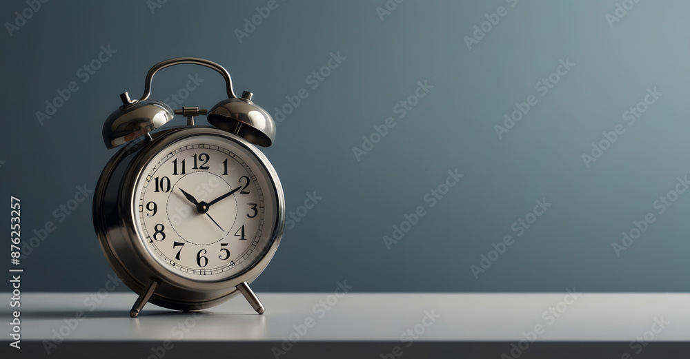 Alarm clock on a wooden table. Back to school, education concept, background with copy space Alarm clock on a wooden table. Back to school, education concept, background with copy space