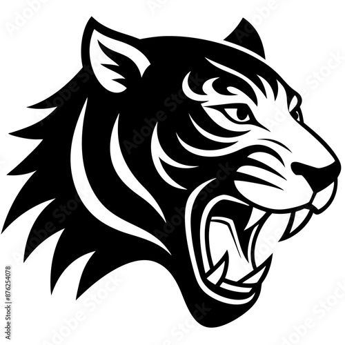 Head of a tiger silhouette vector illustration