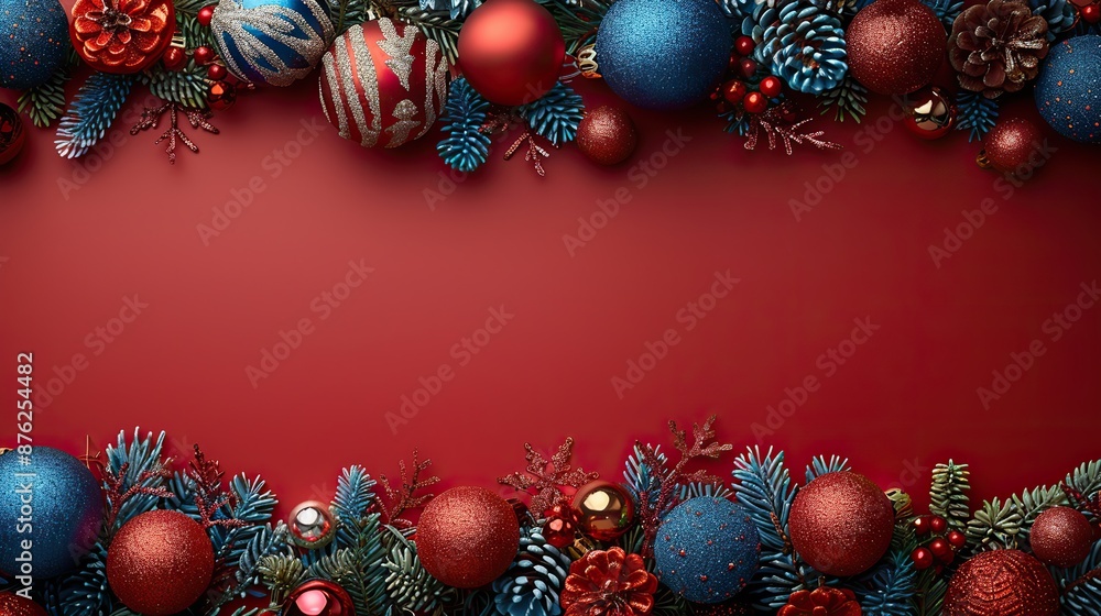 christmas background with balls and fir branches christmas background with balls and fir branches