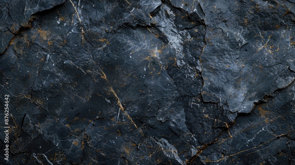 Fototapeta premium Black marble stone with space for text Grunge banner with rocky texture for design