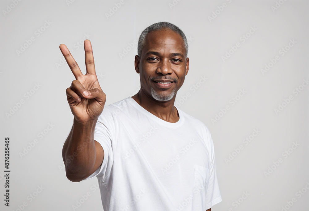 African American man making freedom sign with his hand, isolated white background
African American man making freedom sign with his hand, isolated white background