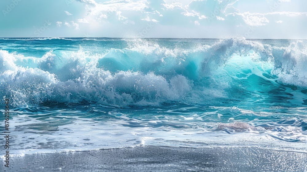 Fototapeta premium blue waves on the beach