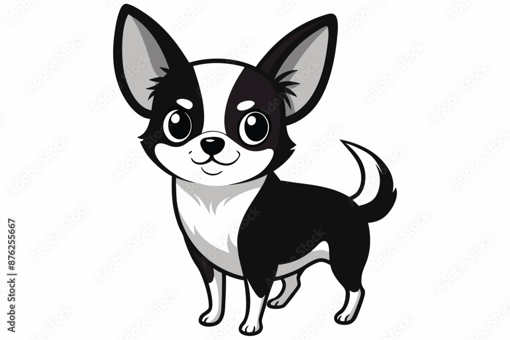 a chihuahua black and white illustration.eps a chihuahua black and white illustration.eps