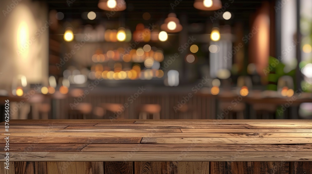 Blurry restaurant background with tabletop Blurry restaurant background with tabletop
