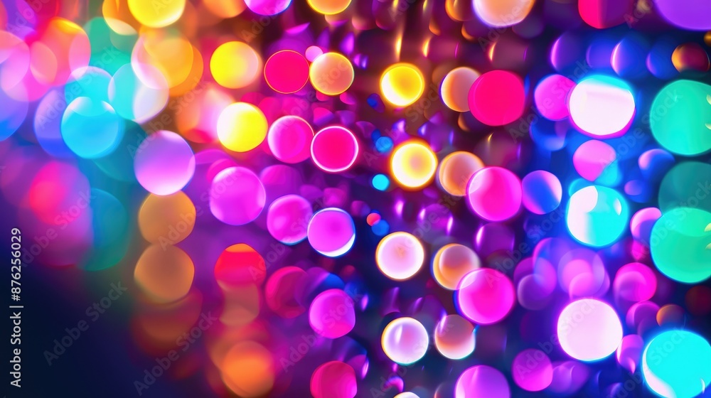 Blurry neon lights in various colors on dark background Blurry neon lights in various colors on dark background