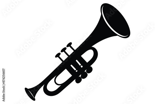 Black trumpet silhouette vector illustration.eps