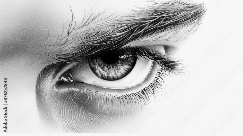 Fototapeta premium Realistic pencil drawing of animal eyes