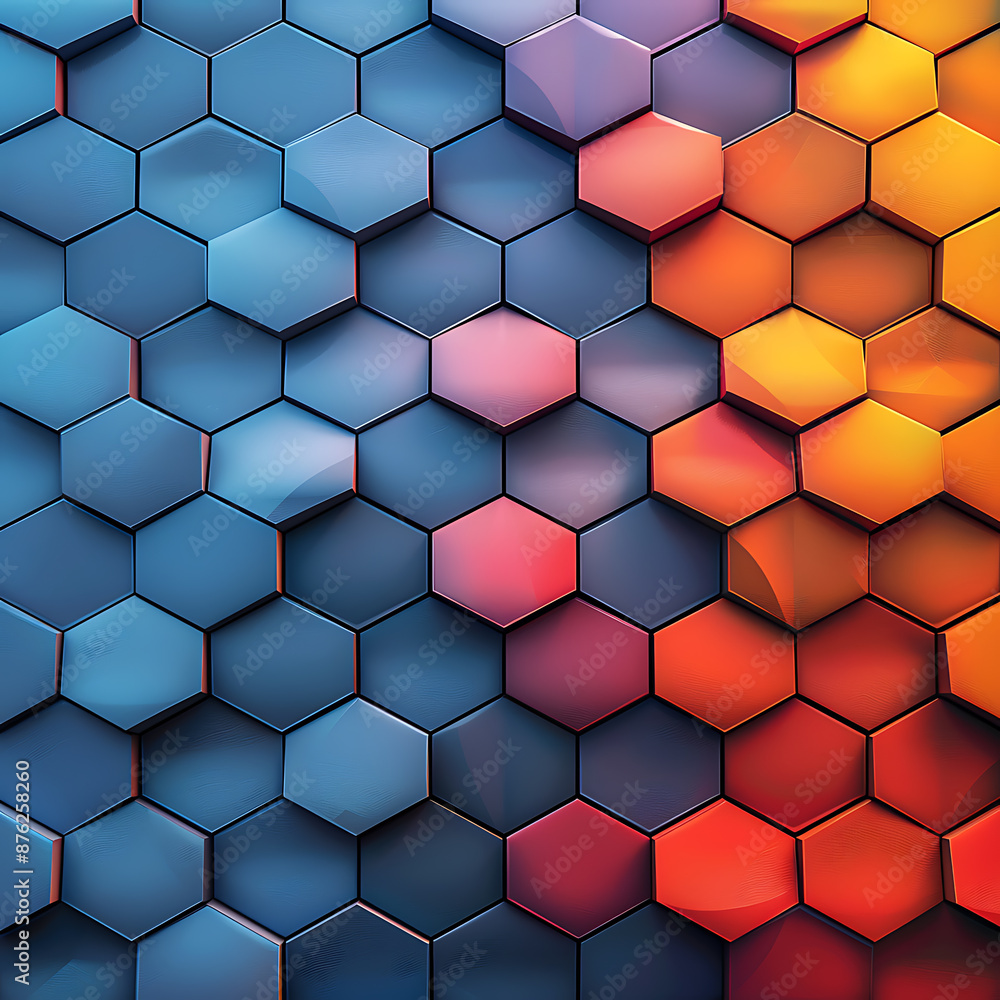 Vibrant Geometric Pattern - Dynamic Blue Orange Gradient Vibrant Geometric Pattern - Dynamic Blue Orange Gradient