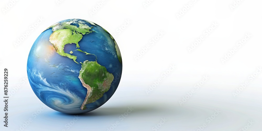 Fototapeta premium Earth day concept on white background, World environment day. 