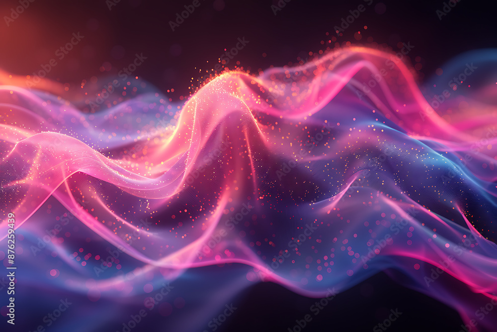 Obraz premium Geometric Flow: Neon Abstract Art Design