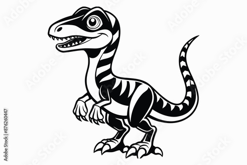 cartoon velociraptor silhouette vector illustration.eps