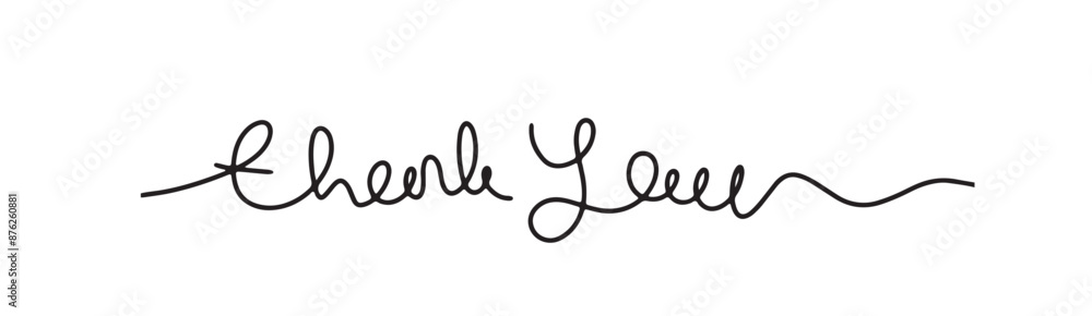 hand drawn Thank you. one line lettering isolated on white background. Usable for greeting cards, poster, banners, gifts. hand drawn Thank you. one line lettering isolated on white background. Usable for greeting cards, poster, banners, gifts.